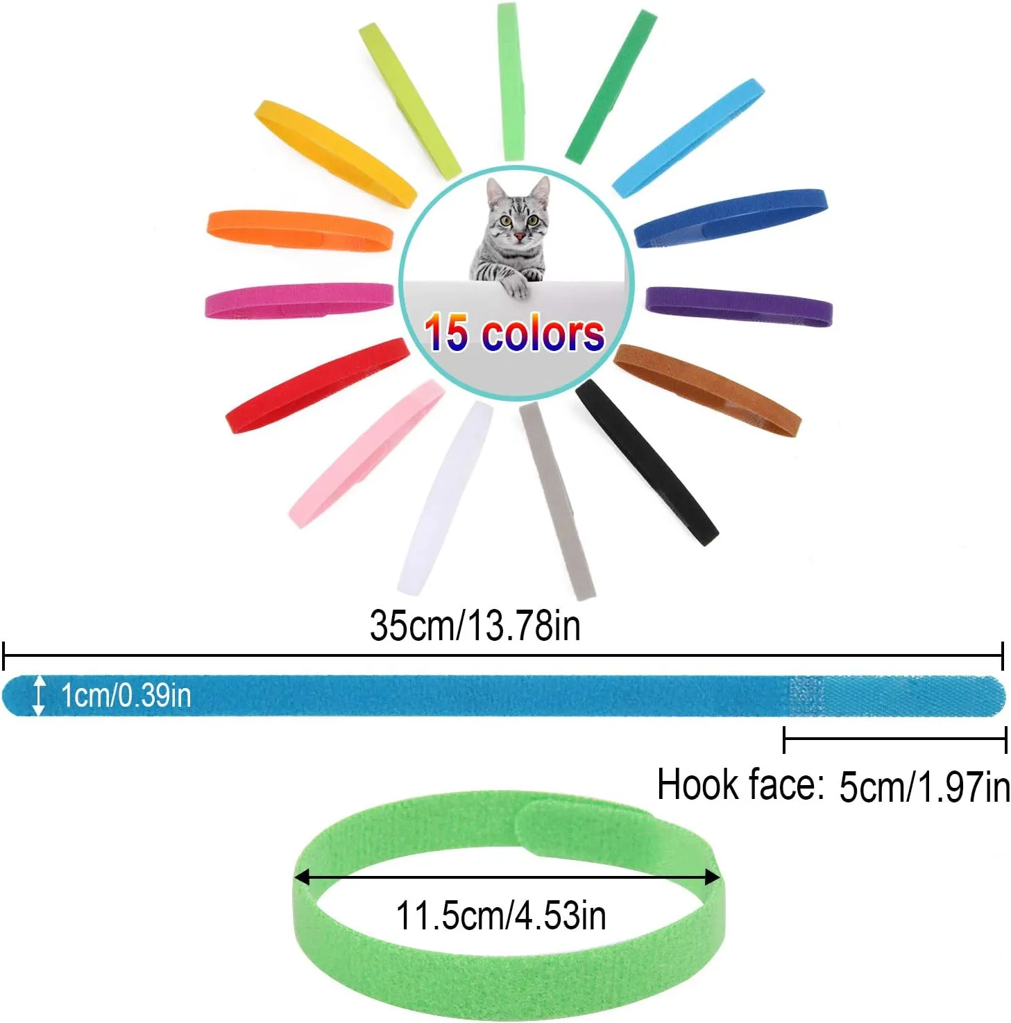 15 Pcs Puppy Whelping Collars Newborn Pet Collars Double-sided Soft Adjustable ID Bands Puppy Id Collars for Newborn Pet Dog Cat 15 Colors