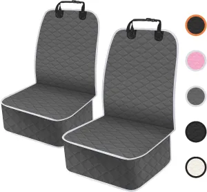 2 Pack Front Dog Seat Cover, Waterproof Car Seat Covers for Dogs Nonslip Scratch-Proof Dog Seat Cover Front Seat Cover for SUV, Sedans,Trucks,Cars - S, Charcoal/Grey