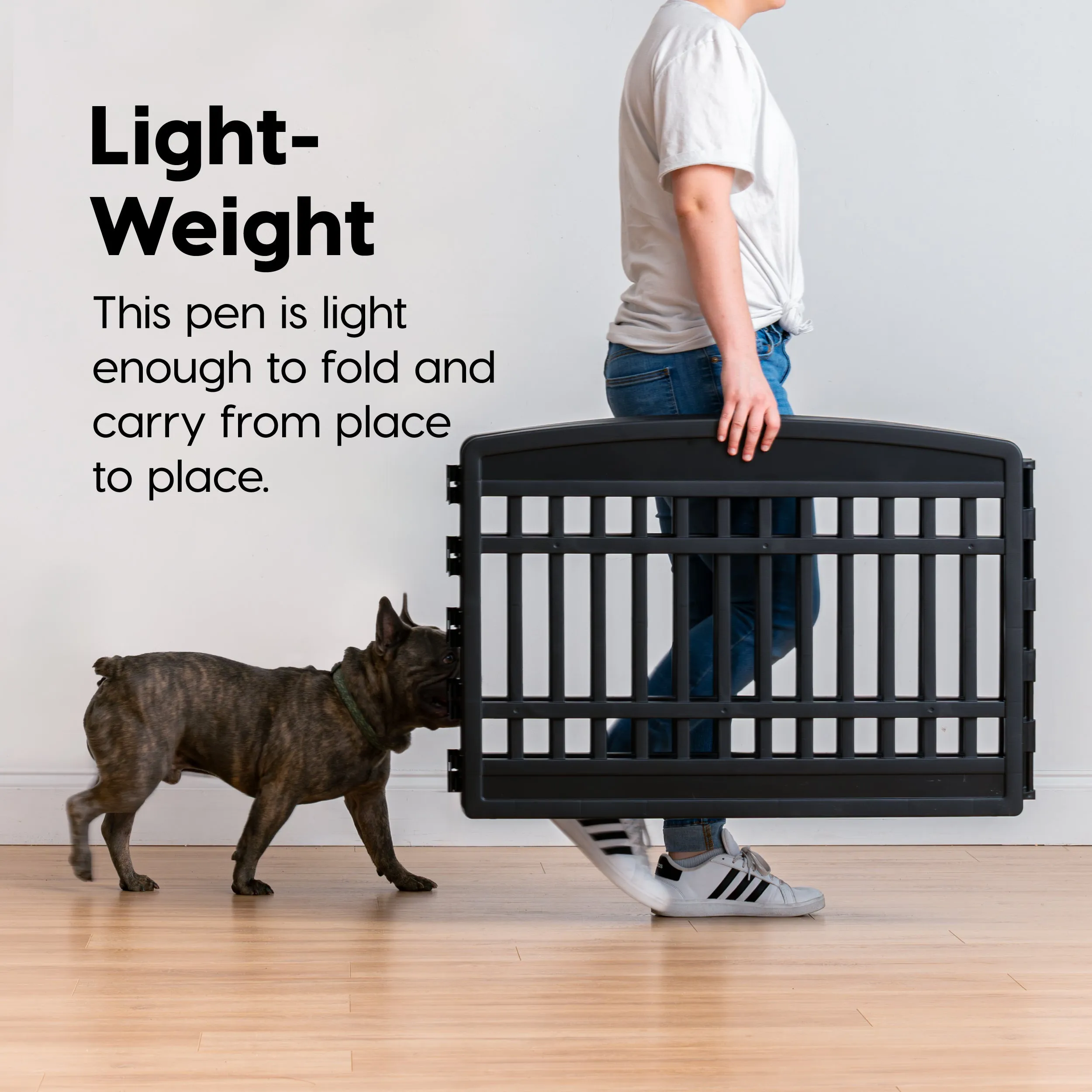 24" Exercise 4-Panel Pet Dog Playpen without door, Black