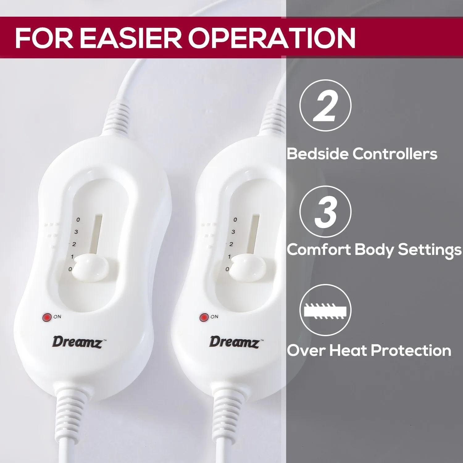 2x 450 GSM Fleecy Electric Blanket Heated Warm Winter Fitted Single Size