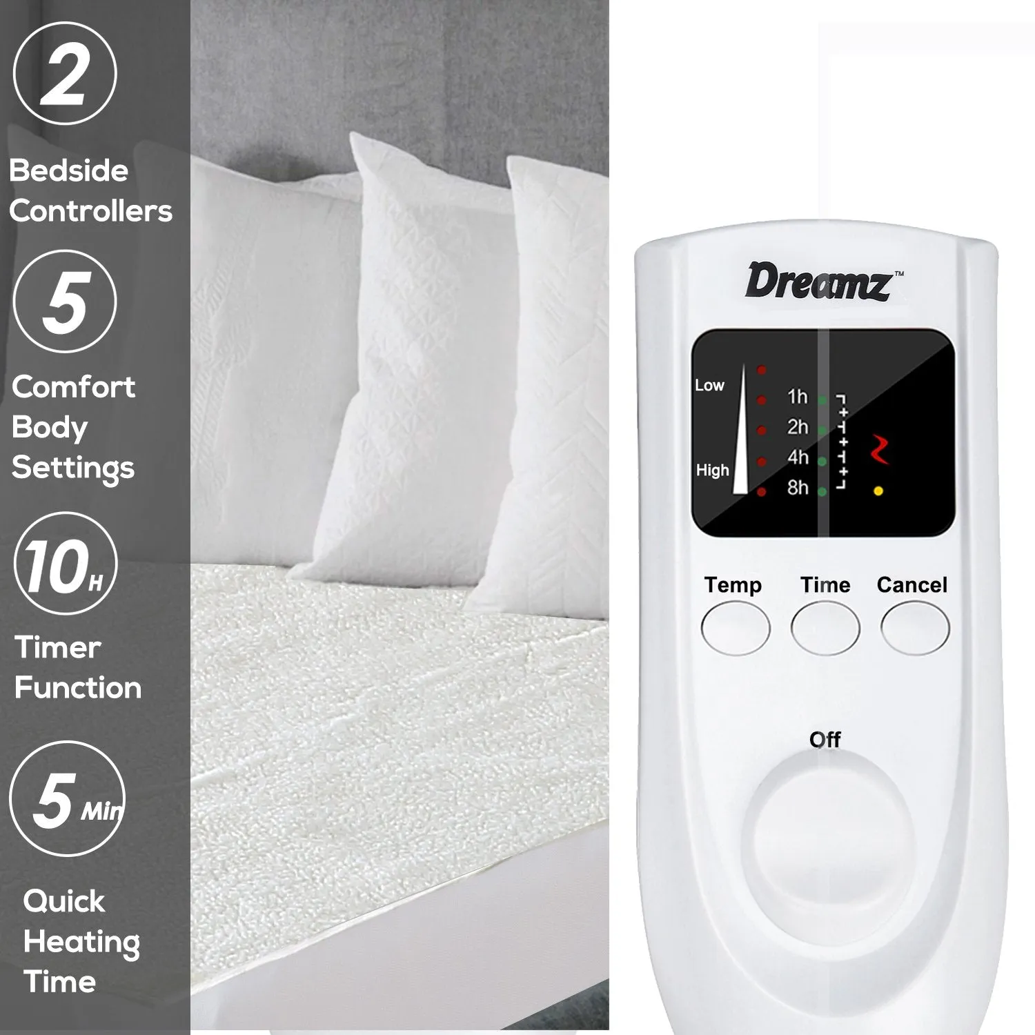 2x 450 GSM Fleecy Electric Blanket Heated Warm Winter Fitted Single Size