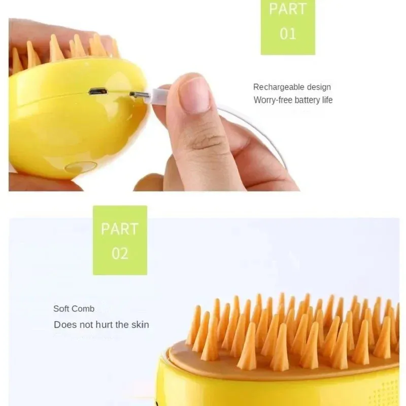 3 in 1 Electric Spray Cat Steamy Hair Brushes for Massage Pet Hair Removal Grooming Comb