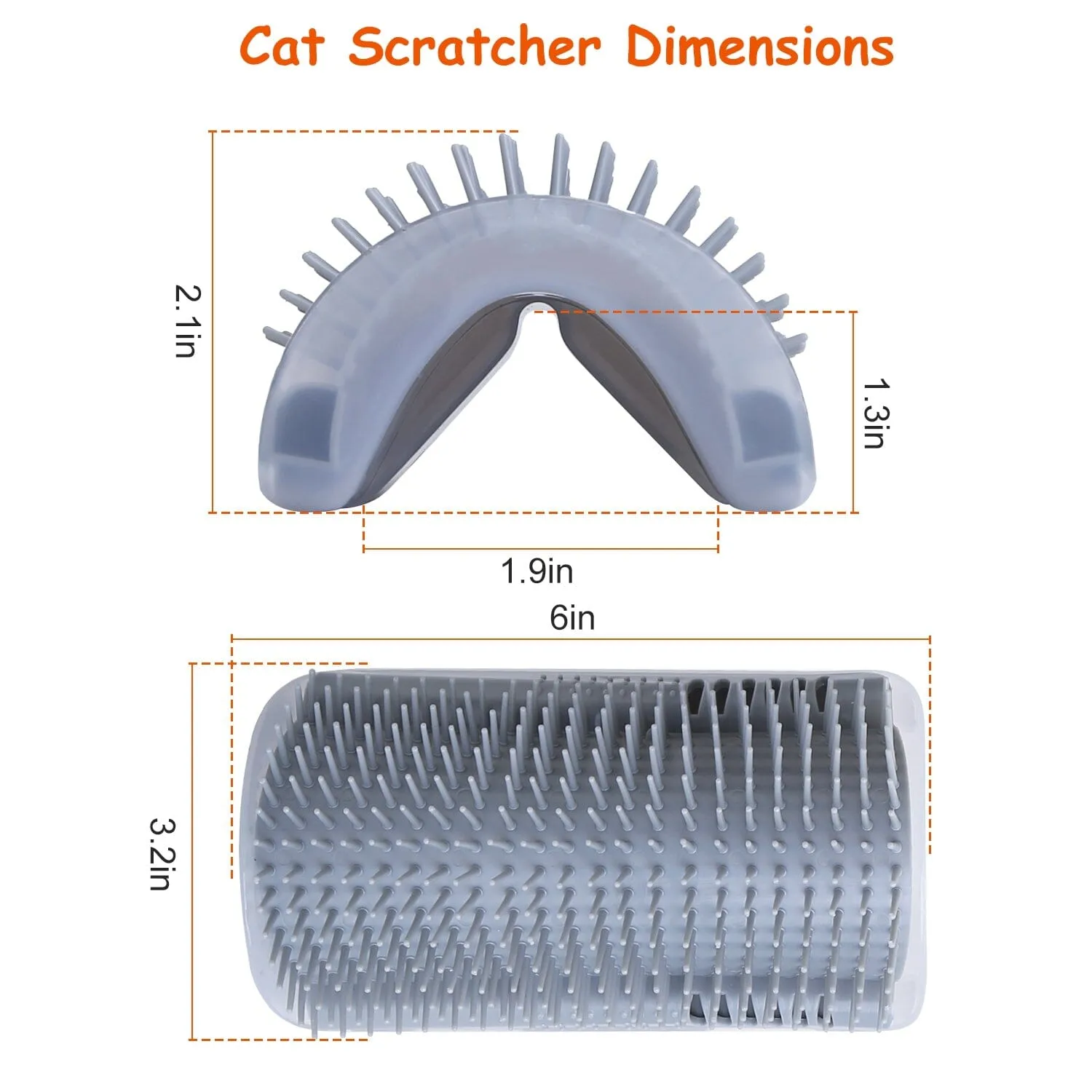 4-Pieces: Cat Self Groomer Soft Silicone Wall Corner Scratcher