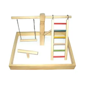 A and E Cages Happy Beaks Wood Tabletop Play Station 20in X 15in X 14in