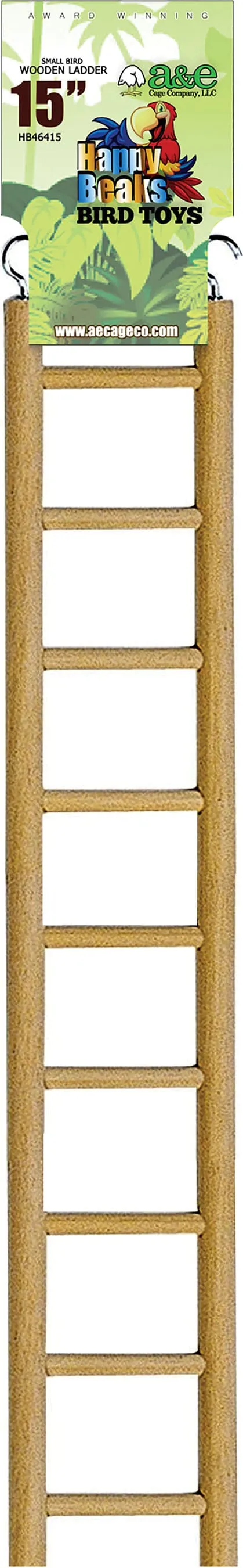 A&E Cage Company Happy Beaks Small Bird Ladder - 15 In