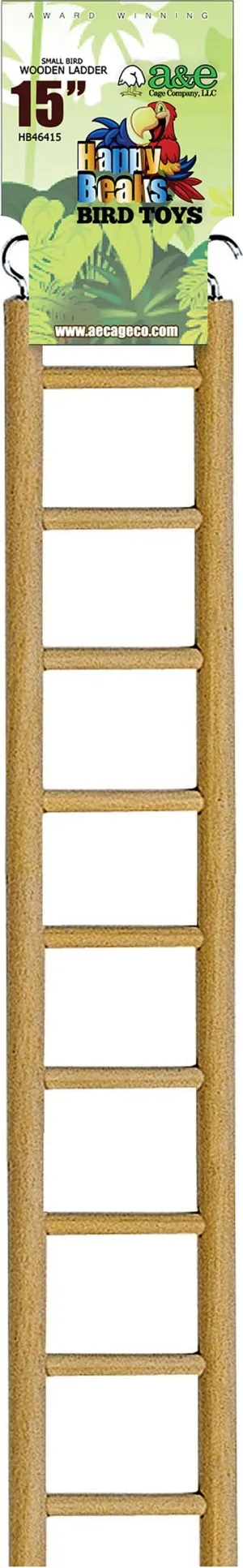 A&E Cage Company Happy Beaks Small Bird Ladder - 15 In