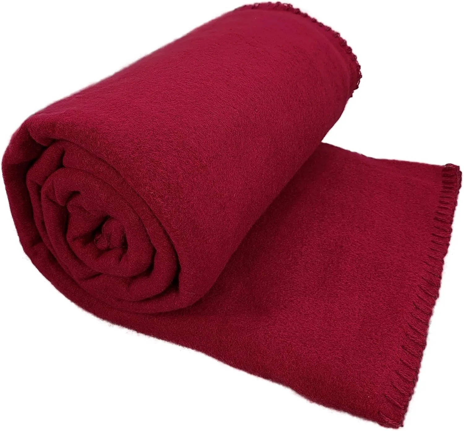 Anico Cozy Polar Fleece Blanket, 50" x 60", Dark Red  Soft Throw Blanket for Couch, Bed & More