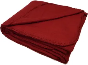 Anico Cozy Polar Fleece Blanket, 50" x 60", Dark Red  Soft Throw Blanket for Couch, Bed & More
