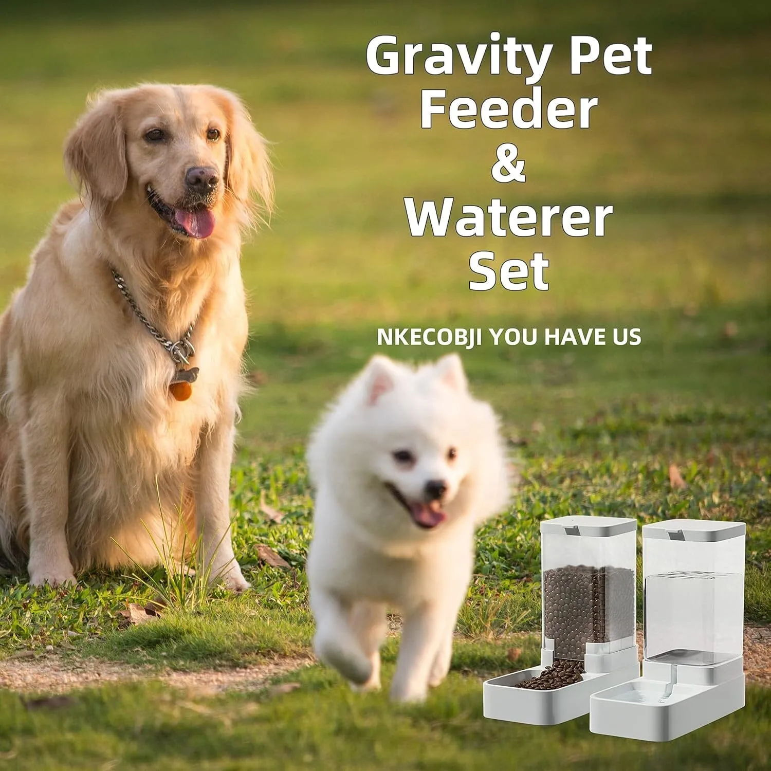 Automatic Cat Feeder and Water Dispenser Set