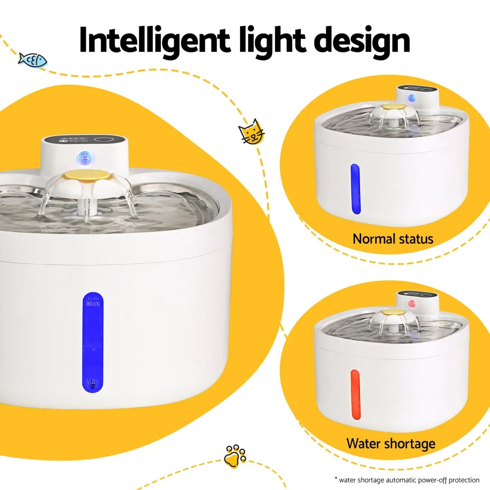 Automatic Pet Feeder, 4-Mode, 2.6L, LED, Silent Pump - i.Pet