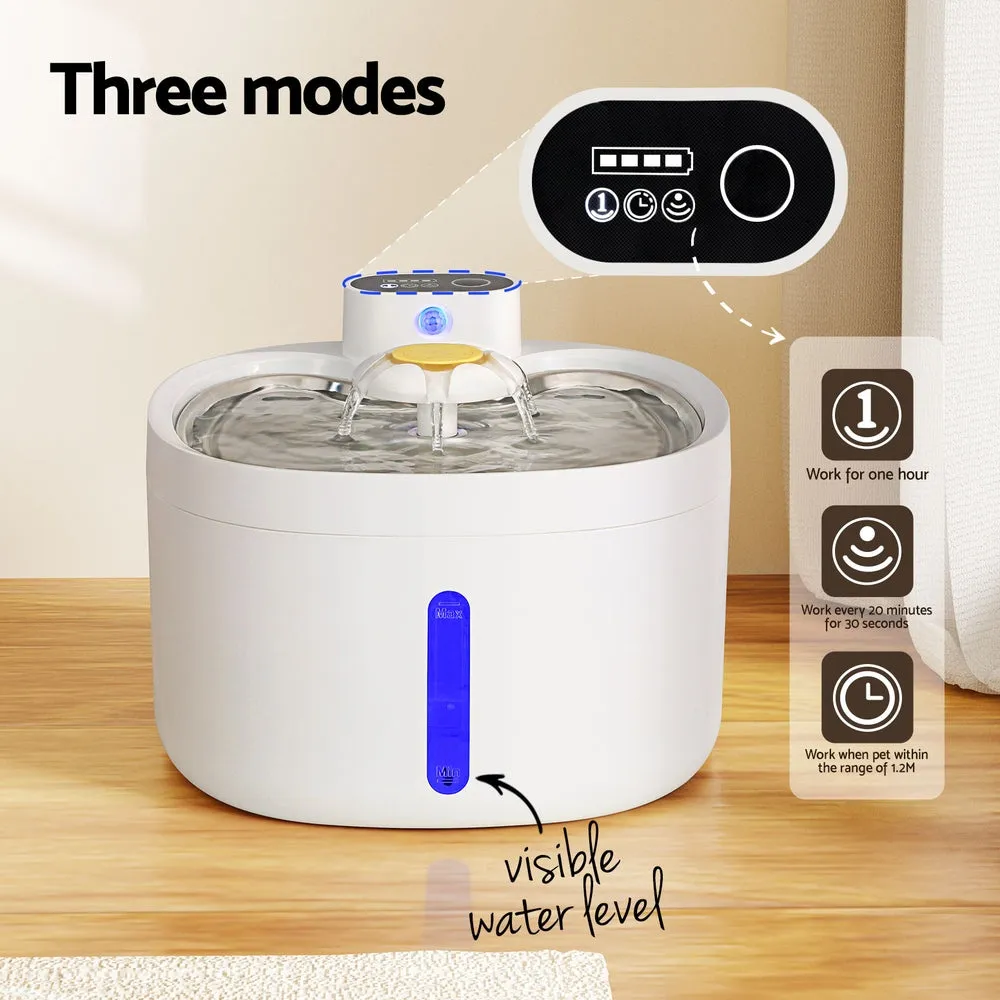 Automatic Pet Feeder, 4-Mode, 2.6L, LED, Silent Pump - i.Pet