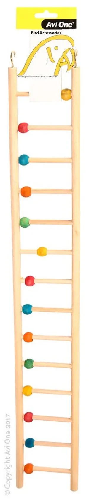 Avi One Bird Ladder 14 Rung With Beads