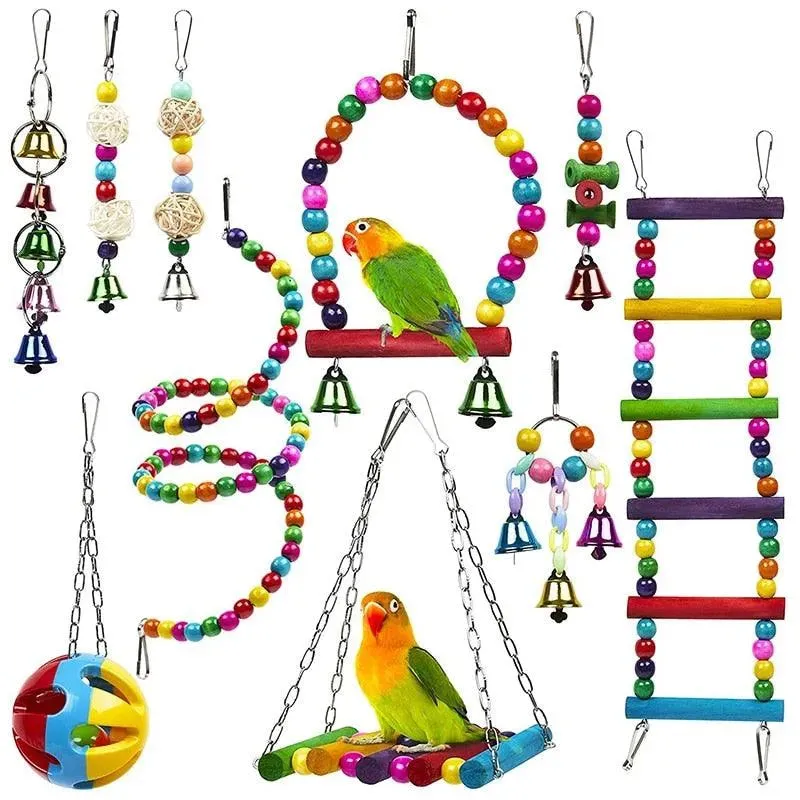 Bird Cage Toy Set 10-Pack