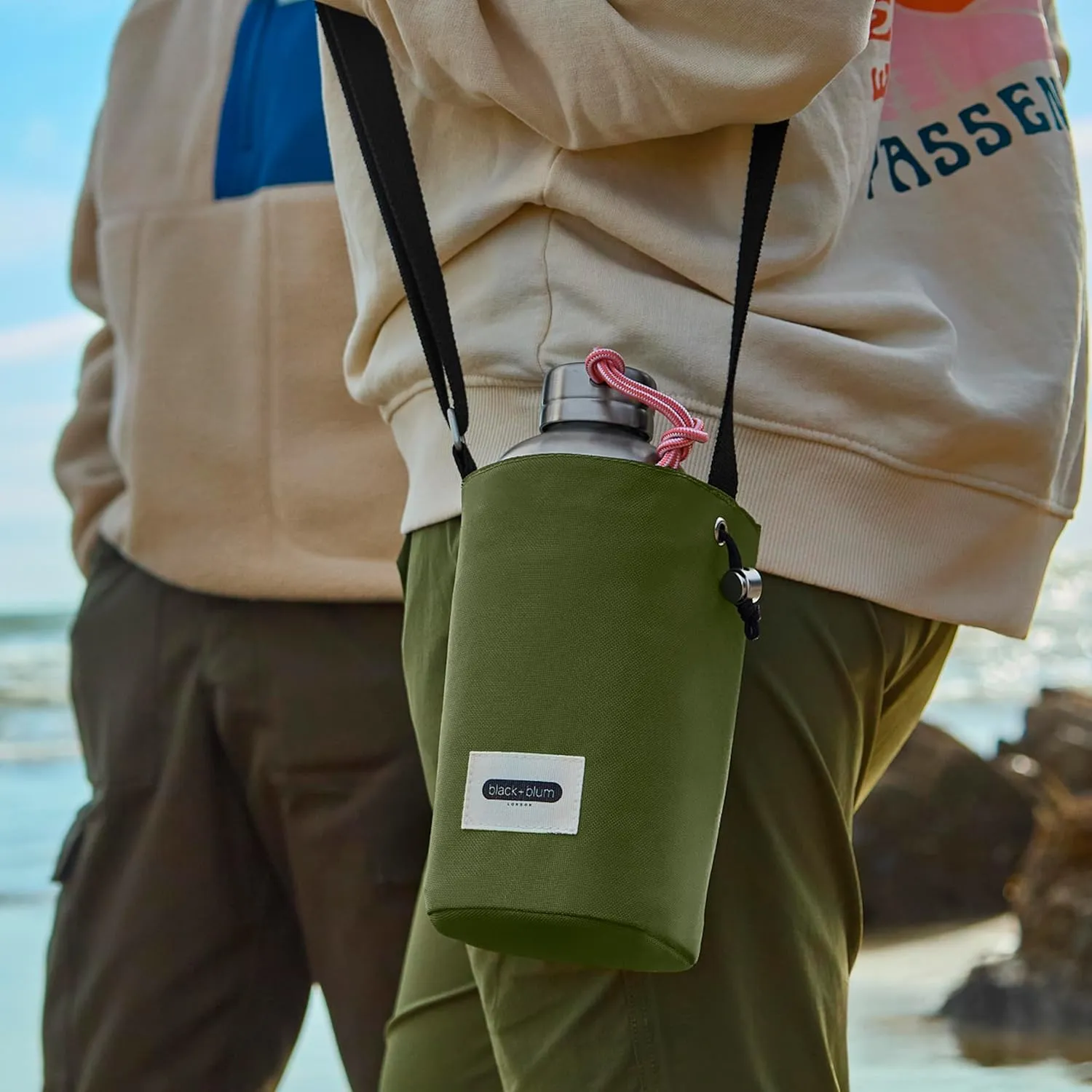 Black Blum Insulated Bottle Bag - Made with Recycled PET and BPA Free - Bottle Bag for On The Go