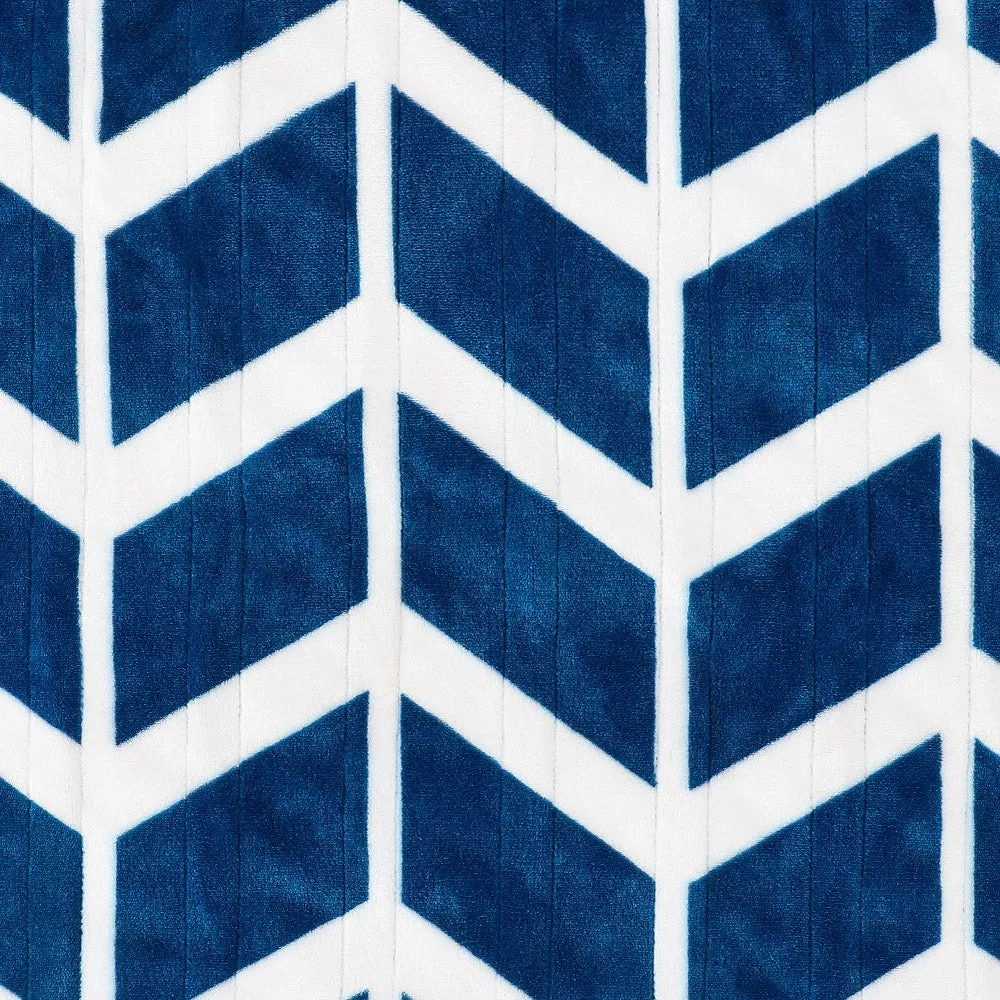 Chevron Pattern Electric Heated Throw - 50"x60", 5 Heat Levels, 3 Hours Auto Off