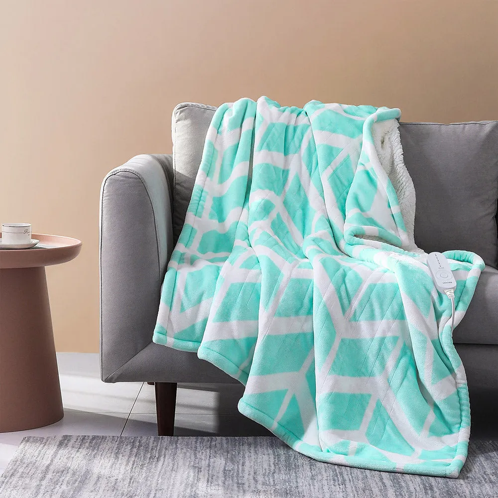 Chevron Pattern Electric Heated Throw - 50"x60", 5 Heat Levels, 3 Hours Auto Off