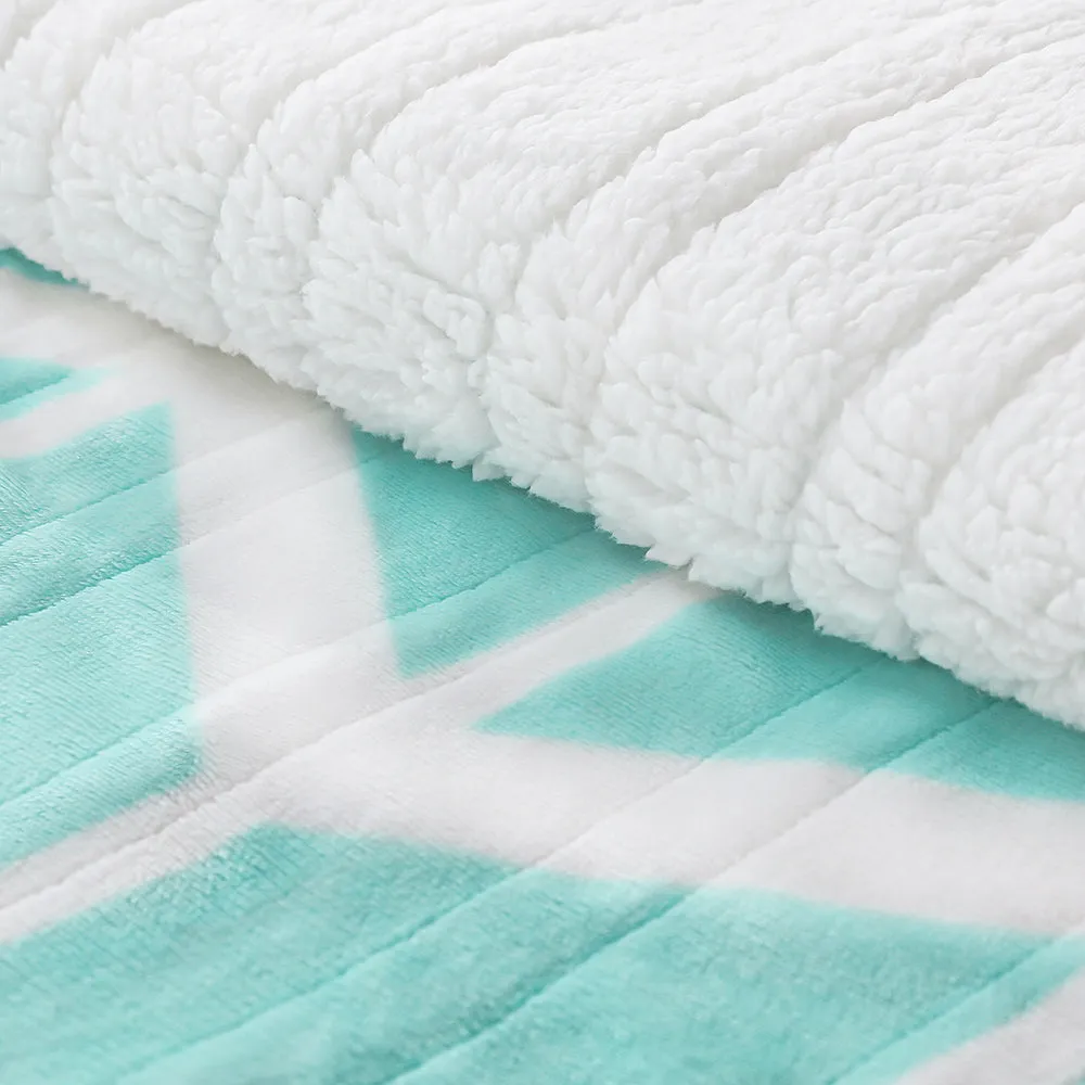 Chevron Pattern Electric Heated Throw - 50"x60", 5 Heat Levels, 3 Hours Auto Off
