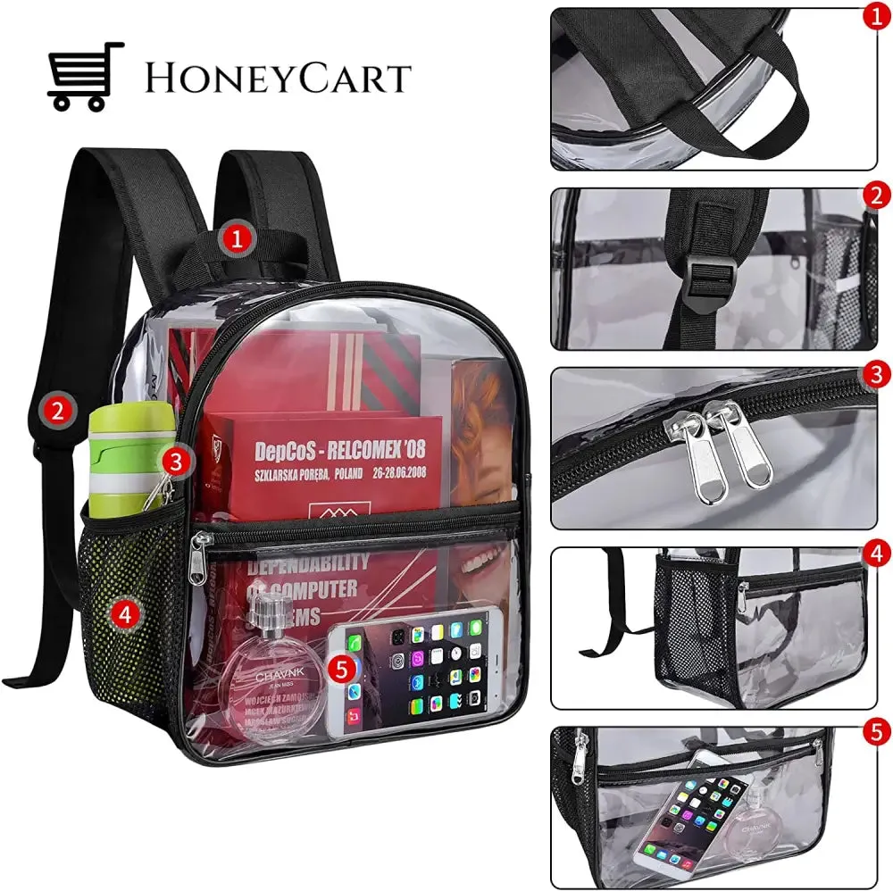 Clear Small Backpack Stadium Approved Water proof Transparent Backpack