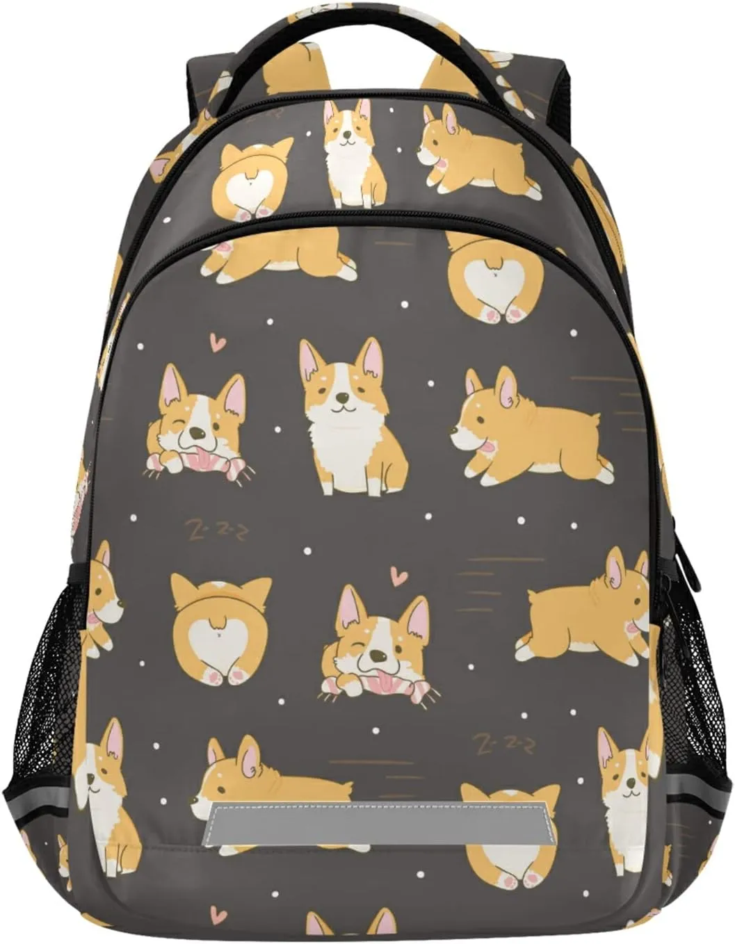 Corgi Dogs Backpack for Boys Girls Lightweight Bookbag with Chest Strap for Students Elementary School Laptop Daypack Rucksack for Teens Travel
