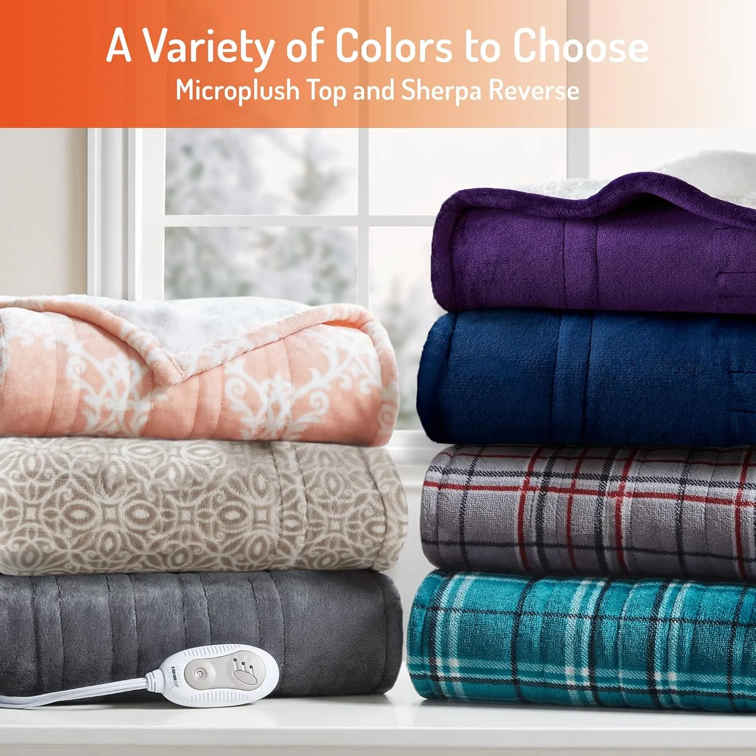Degrees of Comfort Heated Sherpa Wrap Shawl, Cozy Winter Electric Blanket Throw, Christmas Gift Snuggie for Grandma Mom Women, Washable, Auto Shut-Off, Reversible 50 x 64 Inch, Grey Lattice