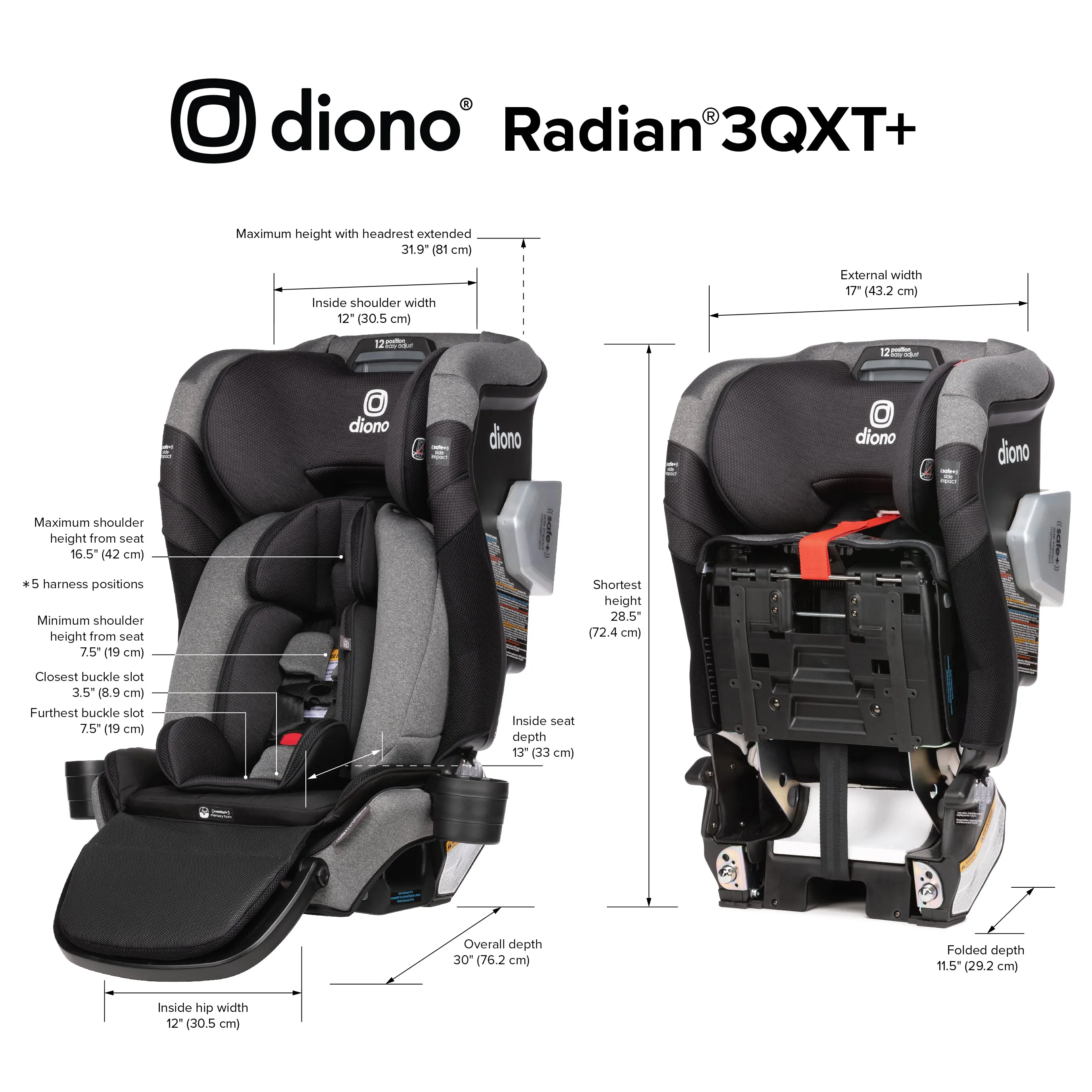 Diono Radian 3QXT  Luxury 3 Across All-in-One Car Seat
