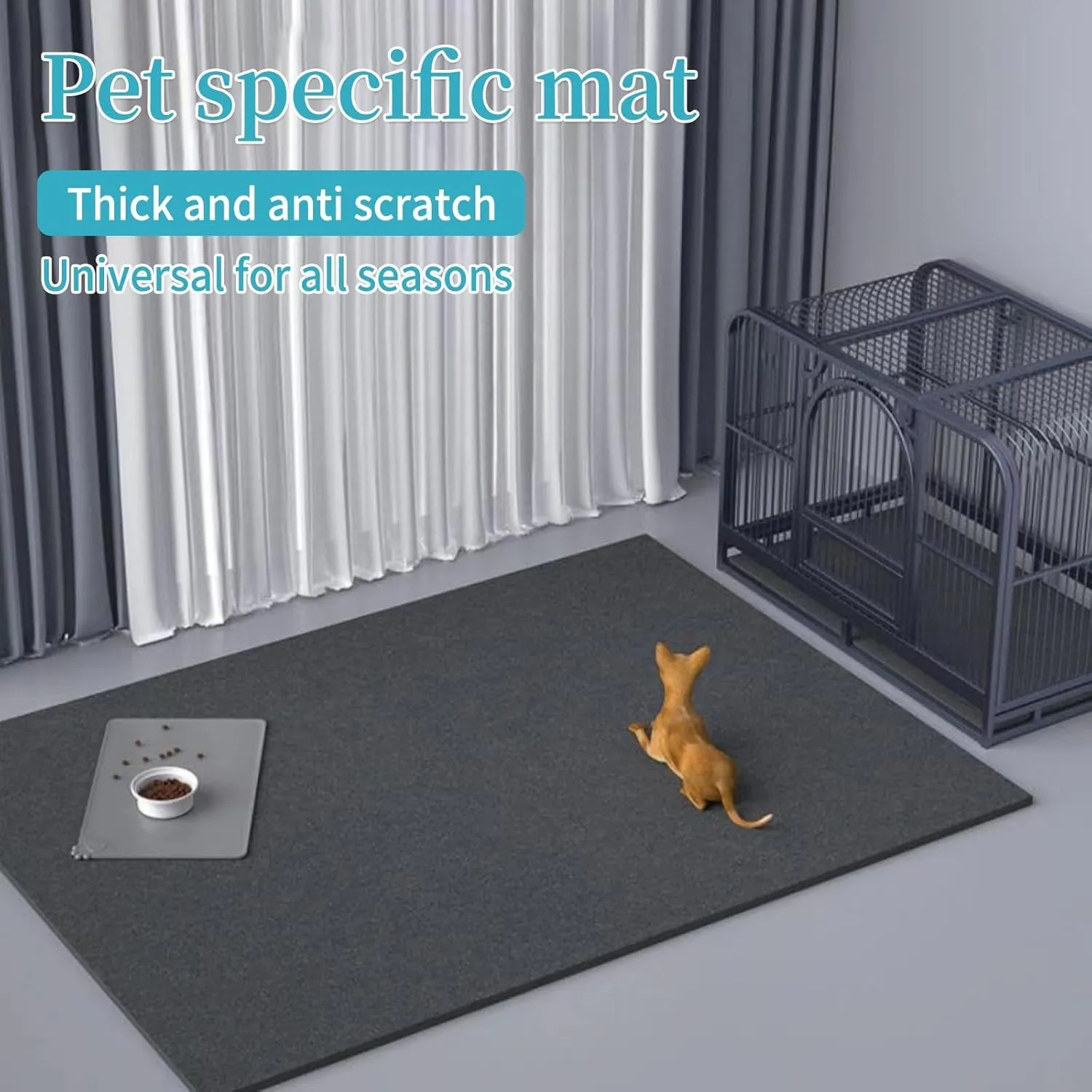 Dog Crate Pad - Non-Slip, Waterproof, Absorbent Dog Playpen Mat - Crate Pad Liner Protect Floors - Soft, and Reusable -Dog Crate Mat Ideal for Puppies and Senior Dogs (Black, 24" x 36")