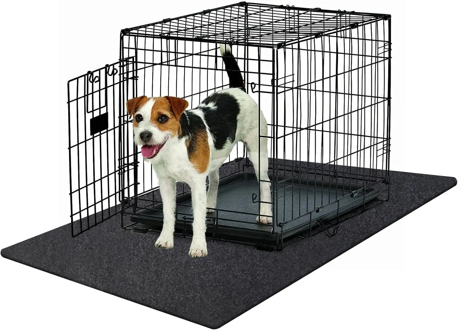 Dog Crate Pad - Non-Slip, Waterproof, Absorbent Dog Playpen Mat - Crate Pad Liner Protect Floors - Soft, and Reusable -Dog Crate Mat Ideal for Puppies and Senior Dogs (Black, 24" x 36")