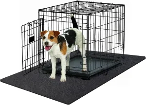 Dog Crate Pad - Non-Slip, Waterproof, Absorbent Dog Playpen Mat - Crate Pad Liner Protect Floors - Soft, and Reusable -Dog Crate Mat Ideal for Puppies and Senior Dogs (Black, 24" x 36")