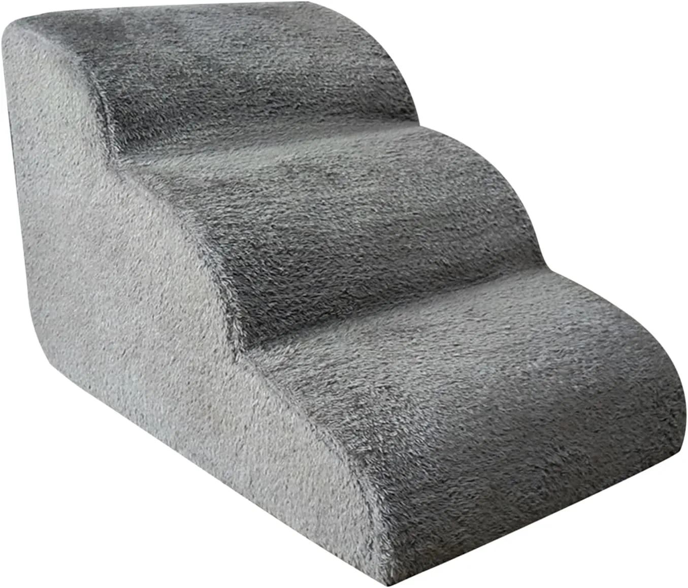 Dog Stairs Ramp for High Bed and Couch, SHUAIGUO Non Slip Pet Ramp Steps with Removable Cover, Extra Wide Pet Ramp with High Density Foam for Small Dog Cat, 3-Tiers