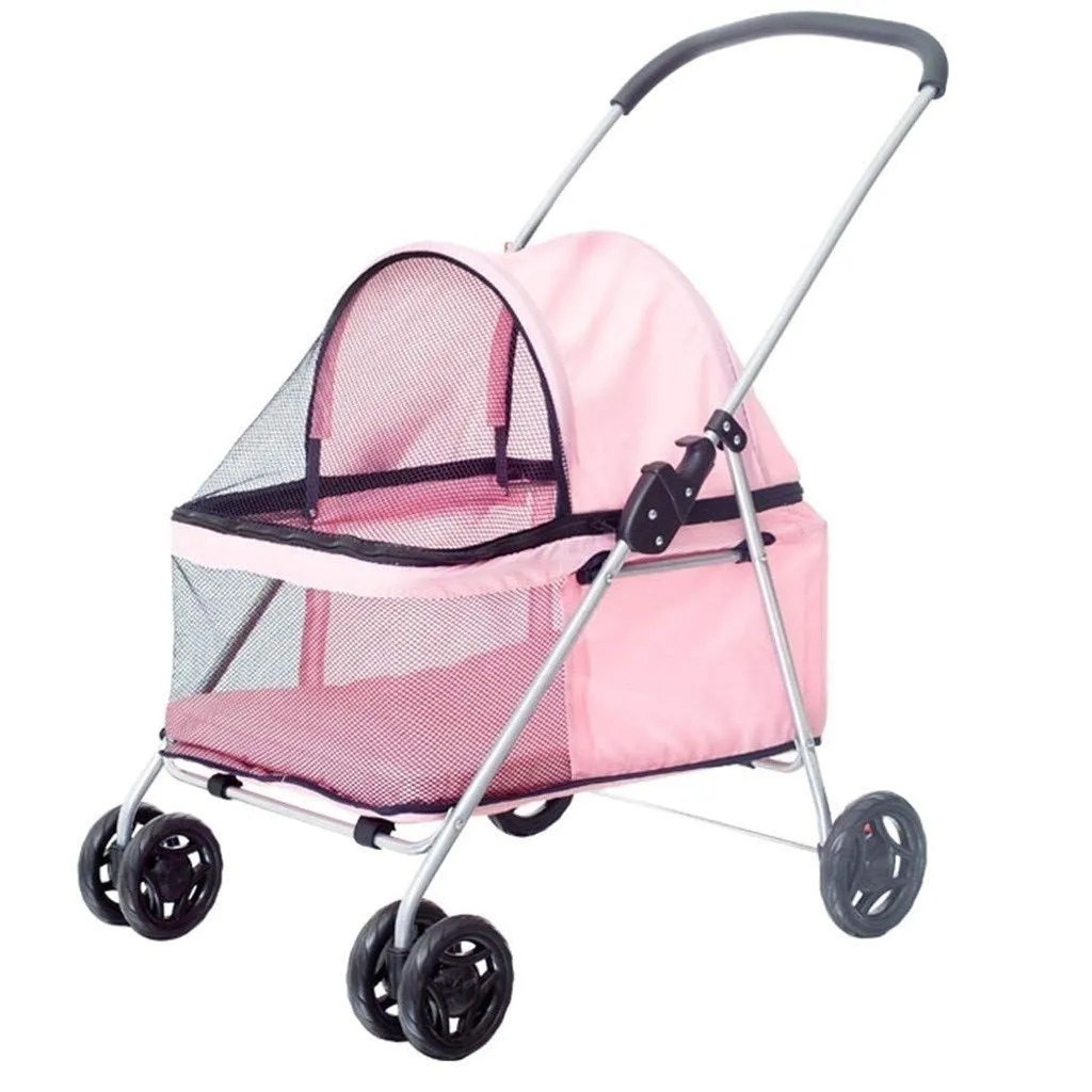 Double Dog Stroller Pet Travel Stroller Dog Pram Travel Vet Stroller Disabled Dog Pushchair 2 Front Swivel Wheels & Rear Brake 360 Rotation Front Wheel Max