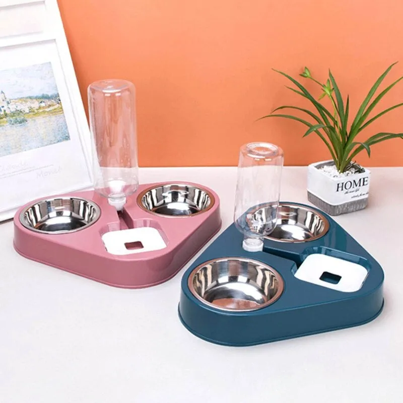 Dual Bowl Water Feeder Stainless Steel For Dog