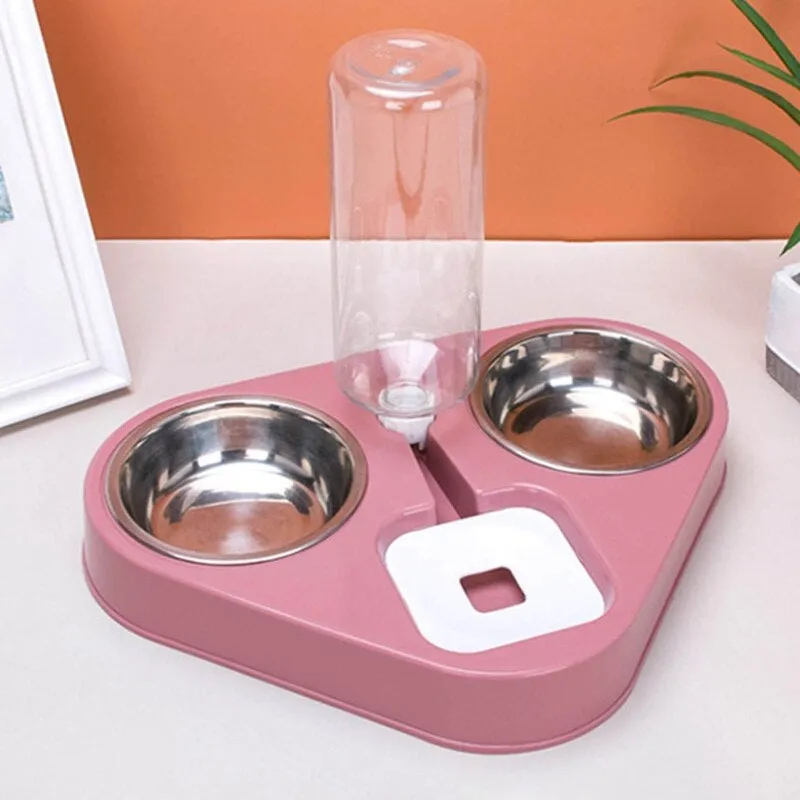 Dual Bowl Water Feeder Stainless Steel For Dog