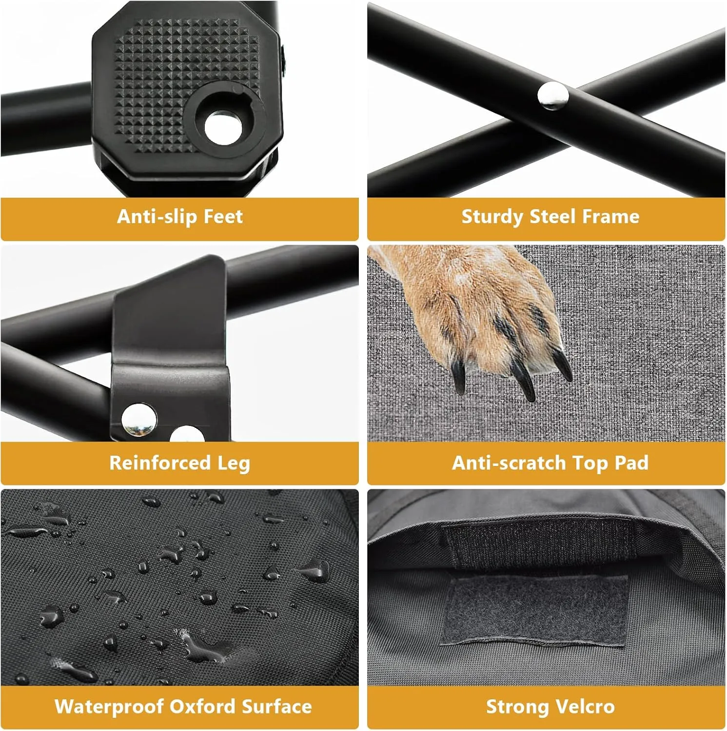 Elevated Dog Bed, Portable Raised Pet Cot for Outdoor and Indoor Folding Dog Cot Bed with Comfortable Padded Filling Carrying Bag Included Pet Raised Travel Lounger for Camping Traveling (28x28x8inch)