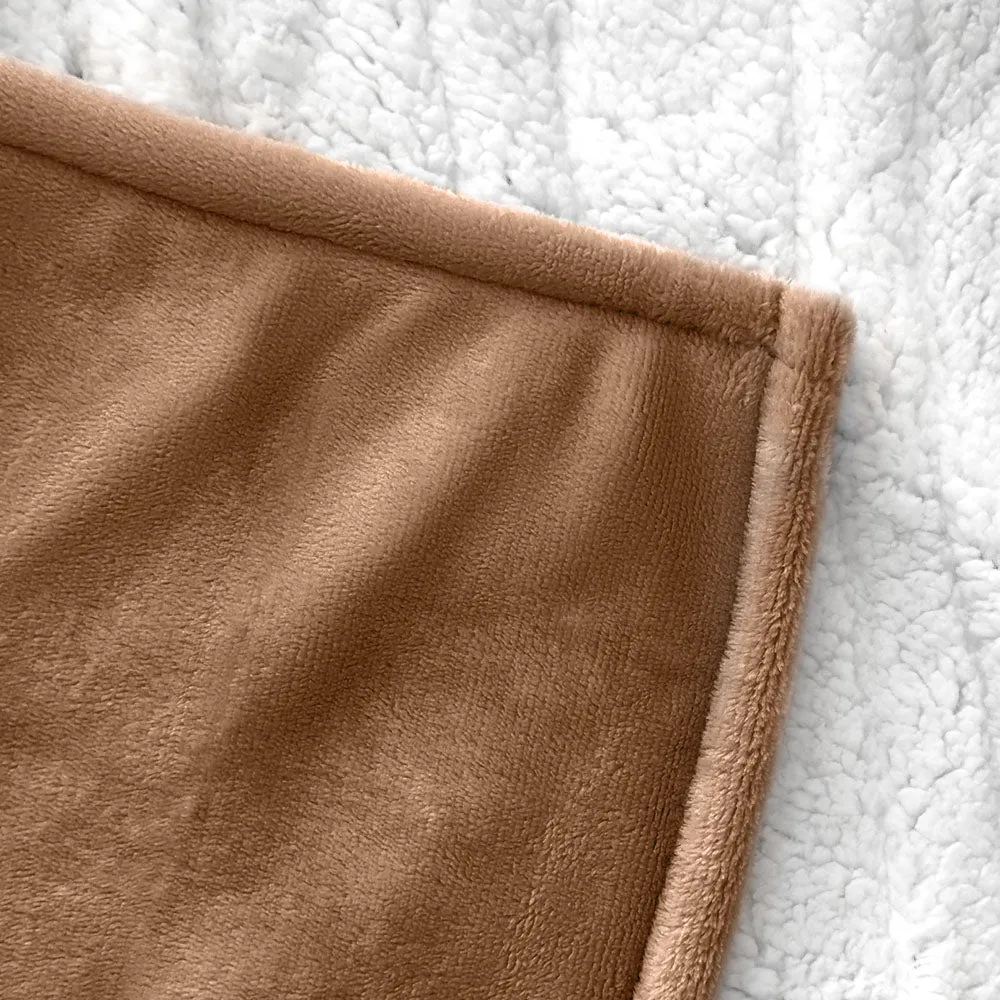Flannel Electric Heated Throw Blanket - 50"x60", 3 Hours Timer Auto-Off, 5 Heating Levels