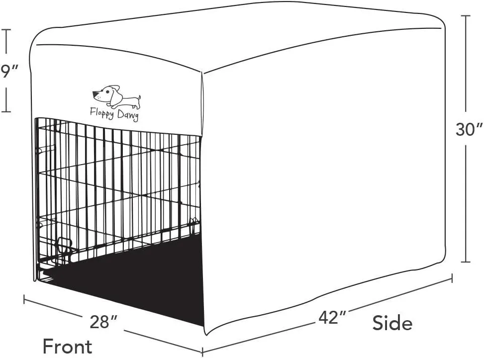 Floppy Dawg Crate Cover. Fits 42 Inch Dog Crates or Smaller. Easy to Put On, Take Off, and Adjust. Doubles as a Comfy Blanket. Slate Gray Lightweight and Breathable Polar Fleece