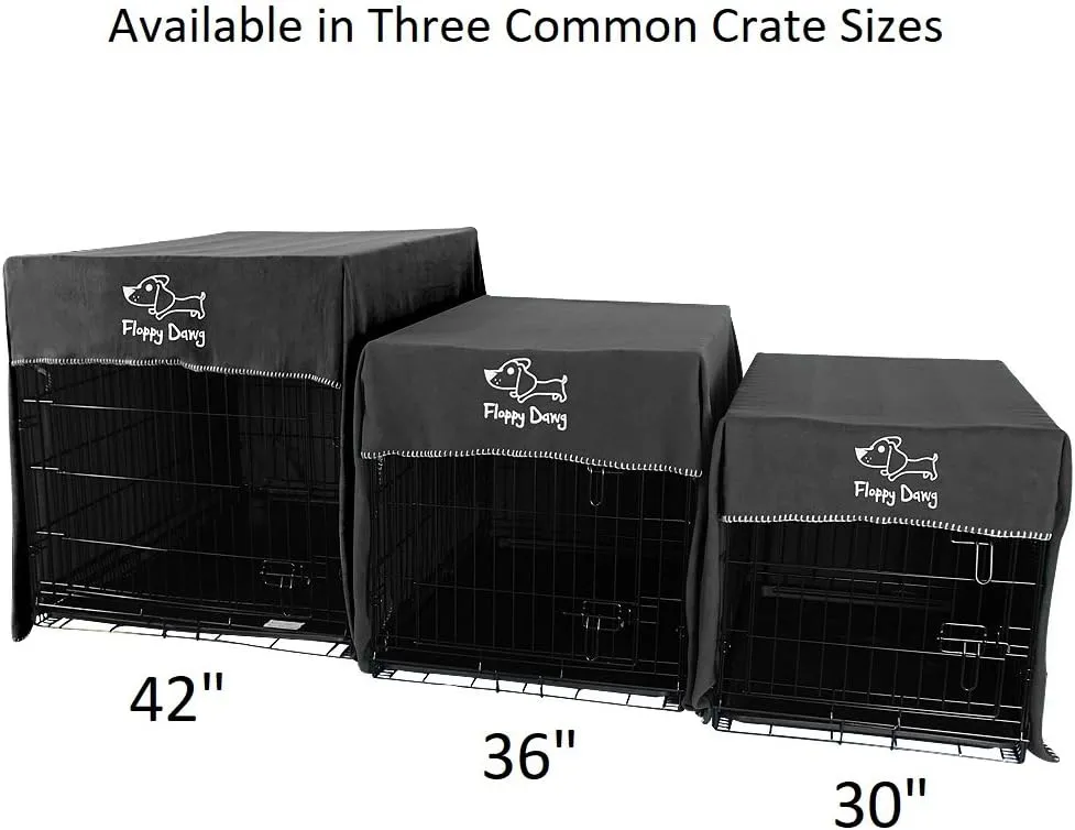 Floppy Dawg Crate Cover. Fits 42 Inch Dog Crates or Smaller. Easy to Put On, Take Off, and Adjust. Doubles as a Comfy Blanket. Slate Gray Lightweight and Breathable Polar Fleece