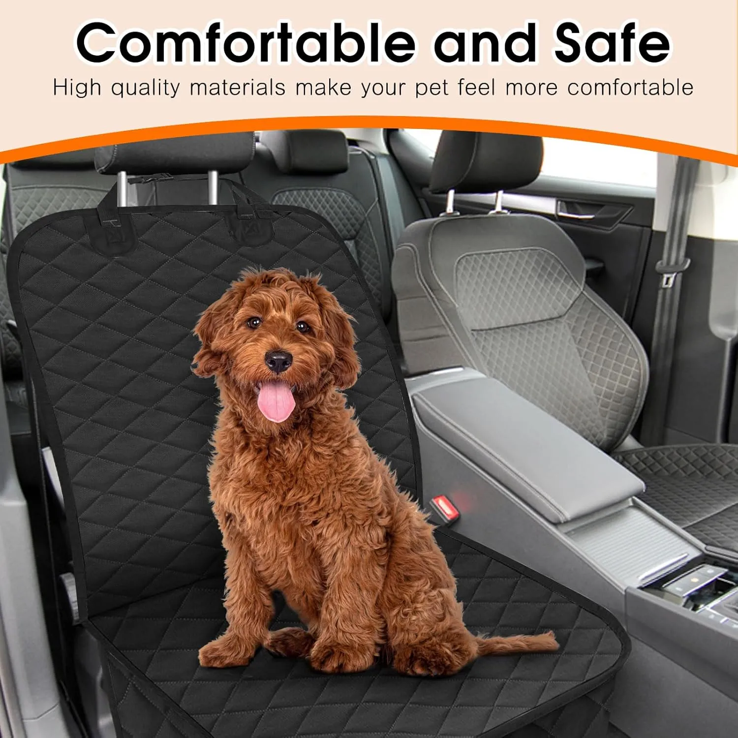 Front Dog Seat Cover, Waterproof Car Seat Covers for Dogs Nonslip Scratch-Proof Dog Seat Cover Front Seat Cover for SUV, Trucks & Cars - S, Black