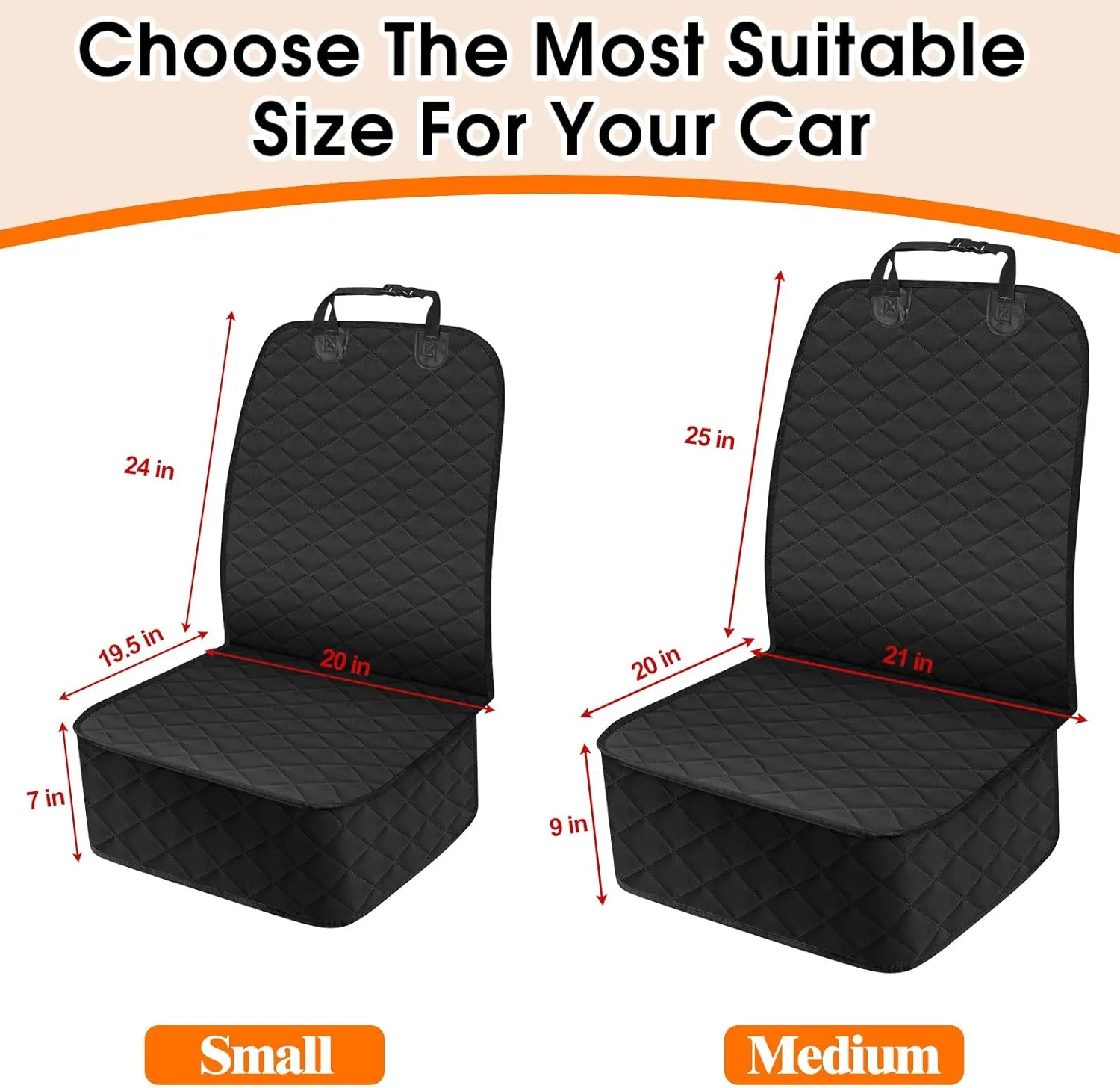 Front Dog Seat Cover, Waterproof Car Seat Covers for Dogs Nonslip Scratch-Proof Dog Seat Cover Front Seat Cover for SUV, Trucks & Cars - S, Black