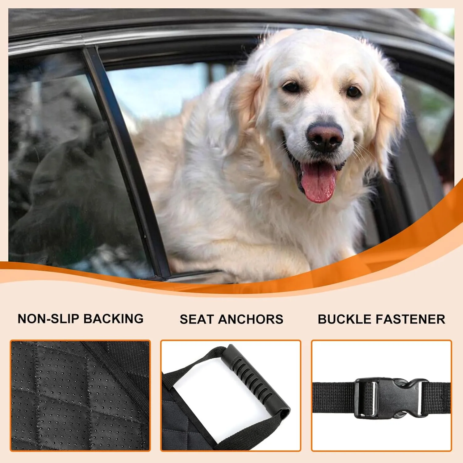 Front Dog Seat Cover, Waterproof Car Seat Covers for Dogs Nonslip Scratch-Proof Dog Seat Cover Front Seat Cover for SUV, Trucks & Cars - S, Black