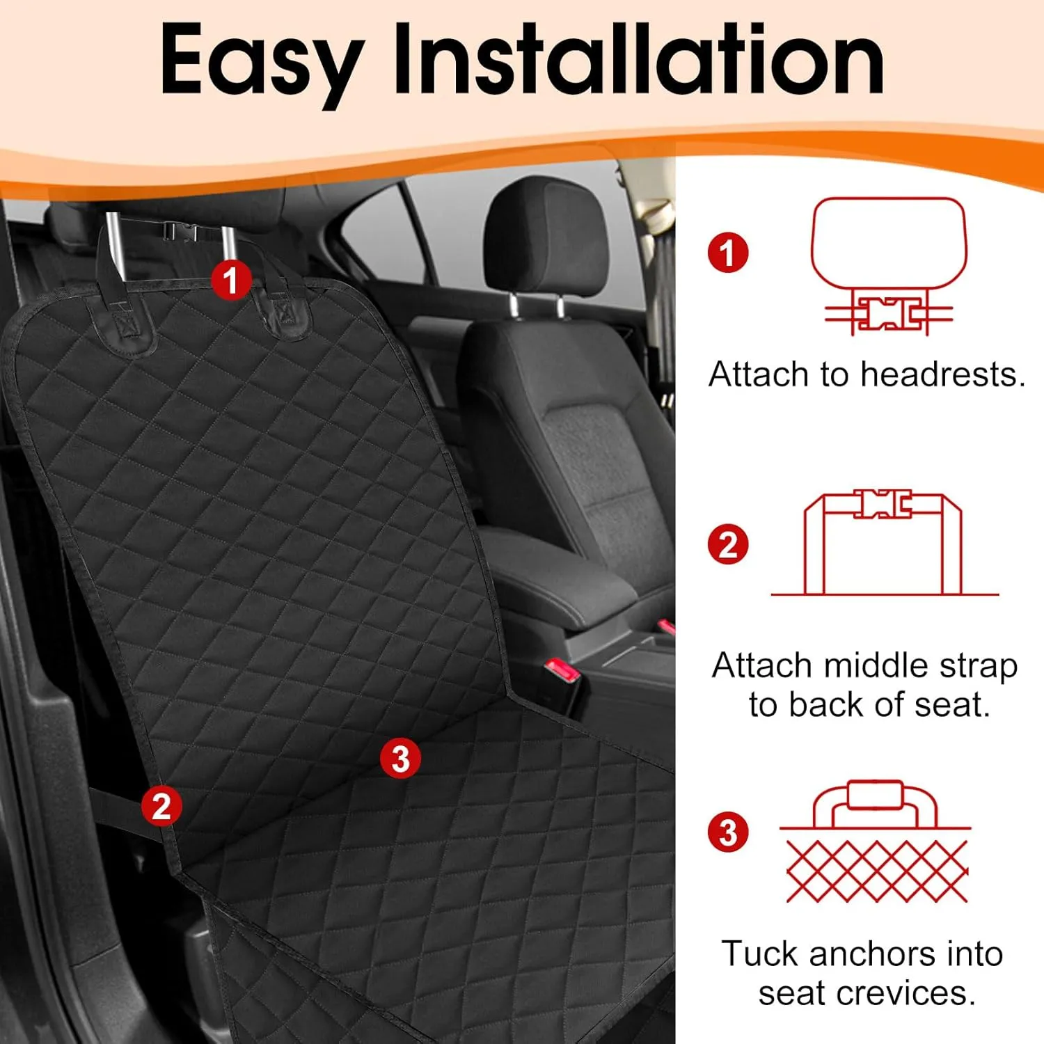 Front Dog Seat Cover, Waterproof Car Seat Covers for Dogs Nonslip Scratch-Proof Dog Seat Cover Front Seat Cover for SUV, Trucks & Cars - S, Black