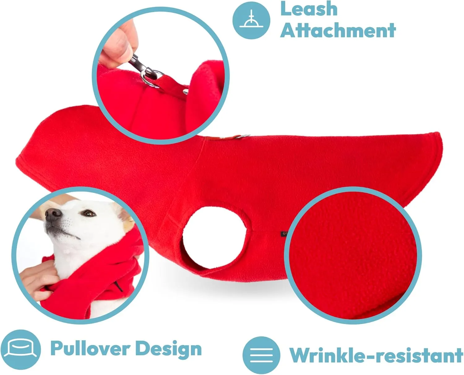 Gooby - Fleece Vest Hoodie, Small Dog Pull Over Hooded Fleece Jacket with Leash Ring, Green, Small