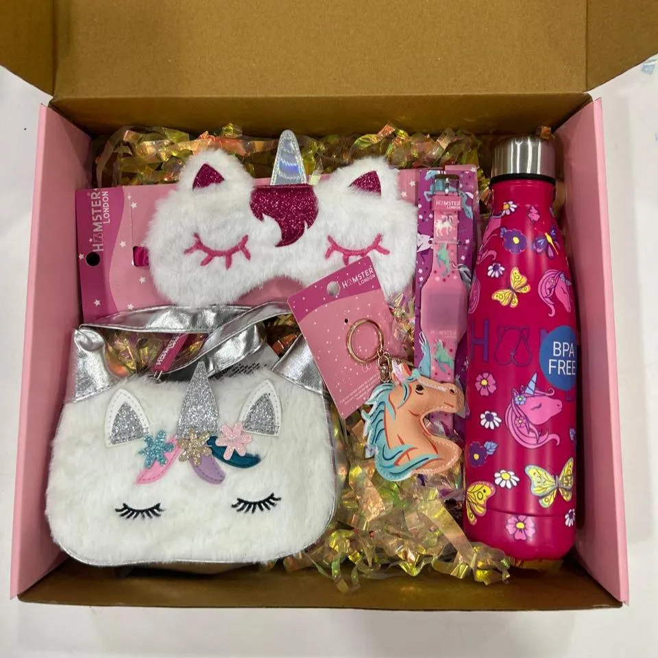 Hamster London Gift Hamper MOB Princess Sling   Eye Mask  Unicorn Key Chain   Unicorn Watch   Neon Unicorn Bottles