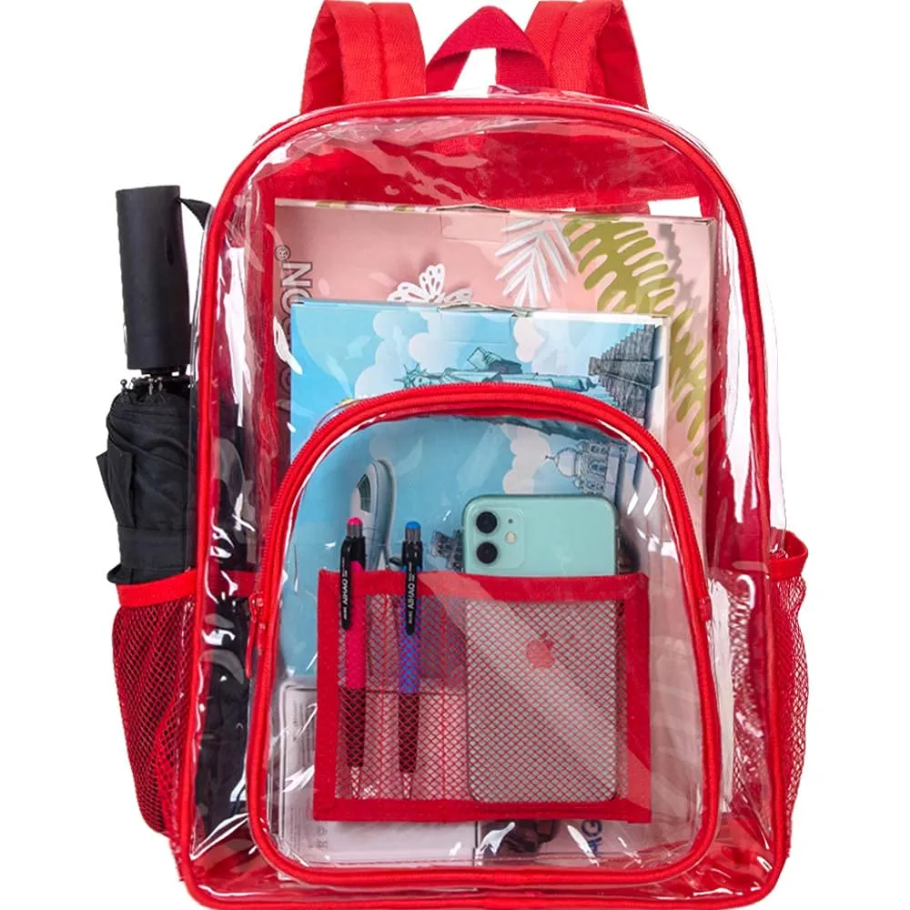 Heavy Duty Light Pink See Through Clear Trendy Backpack