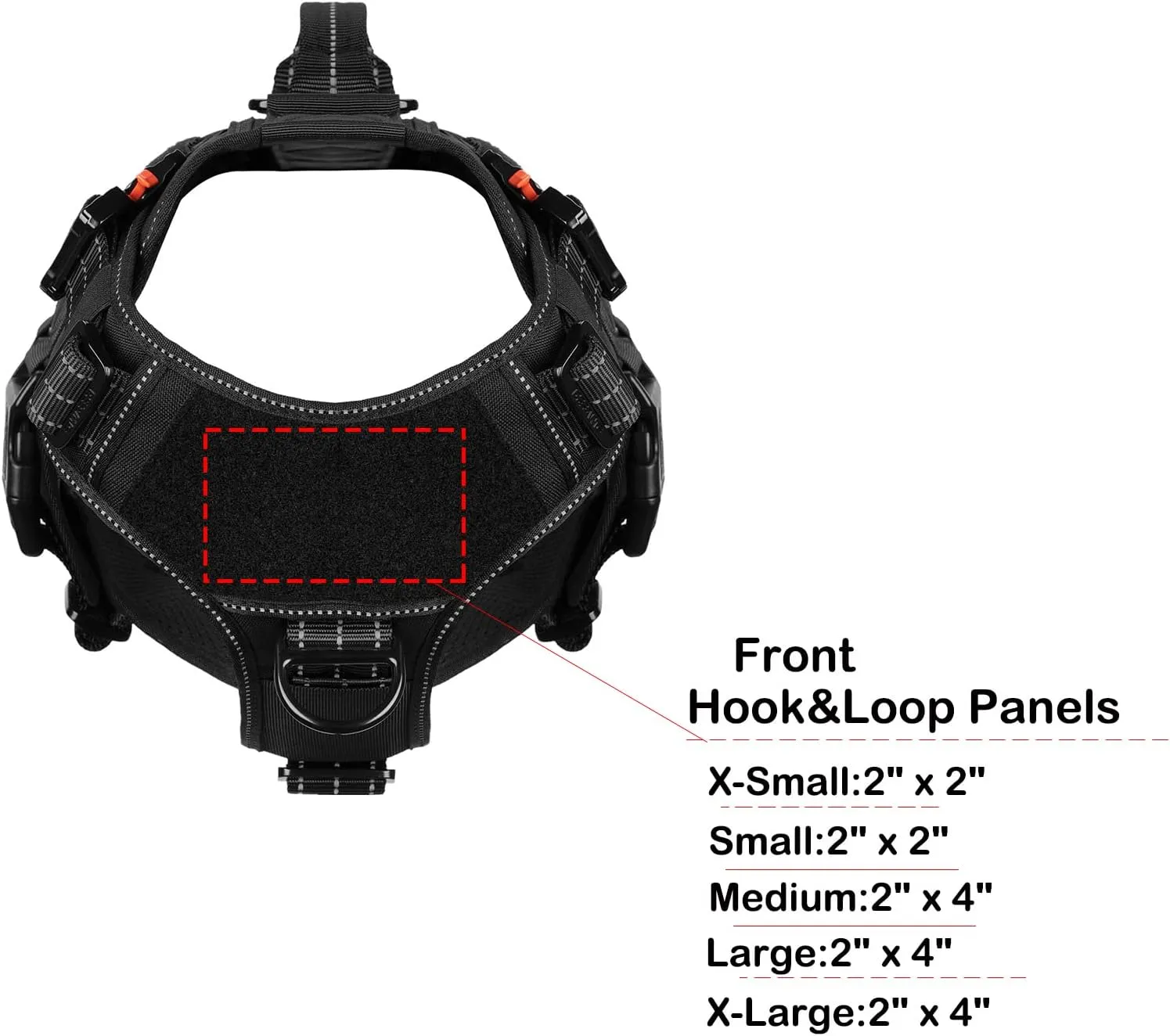 ICEFANG Reflective GN3 Tactical Dog Harness with 6X Buckles,for X-Large Sized Dogs,Dog Molle k9 Vest,Adjustable Pet Harness,No-Pulling Front Leash Clip (XL (32"-39" Chest), Orange)
