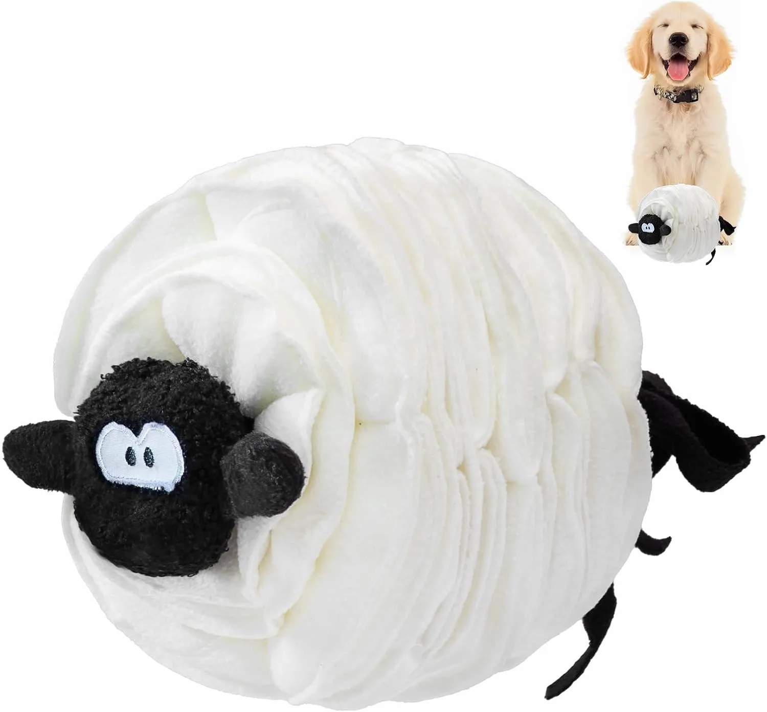 Interactive Sniffer Ball with Squeak, Treat Dispensing Puzzle Toy for Dogs - Slow Feeder and Fun Toy to Keep Bored Dogs Busy