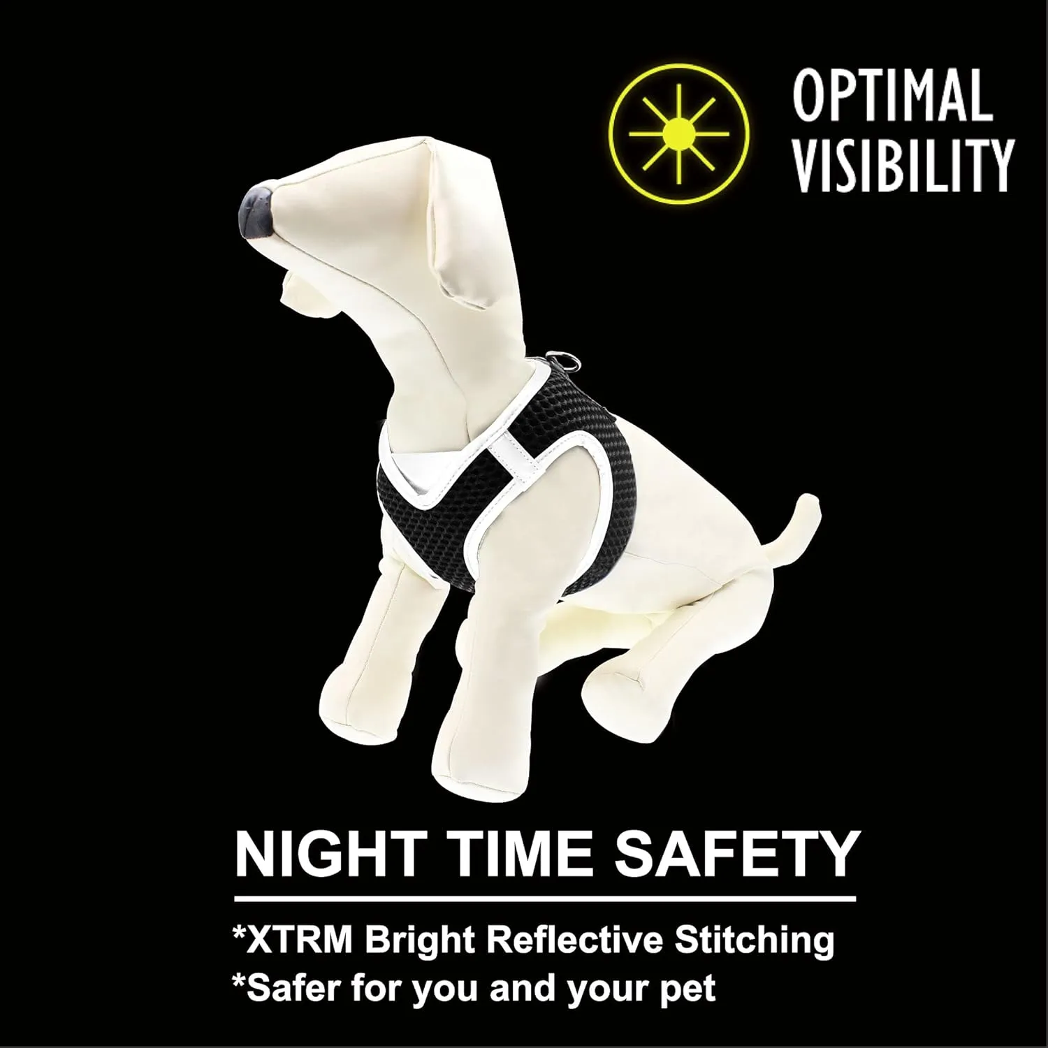 KZA308-02XS Reflective V-Neck Step in Mesh Dog Harness - No Pull, Quick Fit, Comfortable, Velcro-Adjustable Pet Harnesses for Walking & Training - Small, Medium Dogs - Blue,X-Small