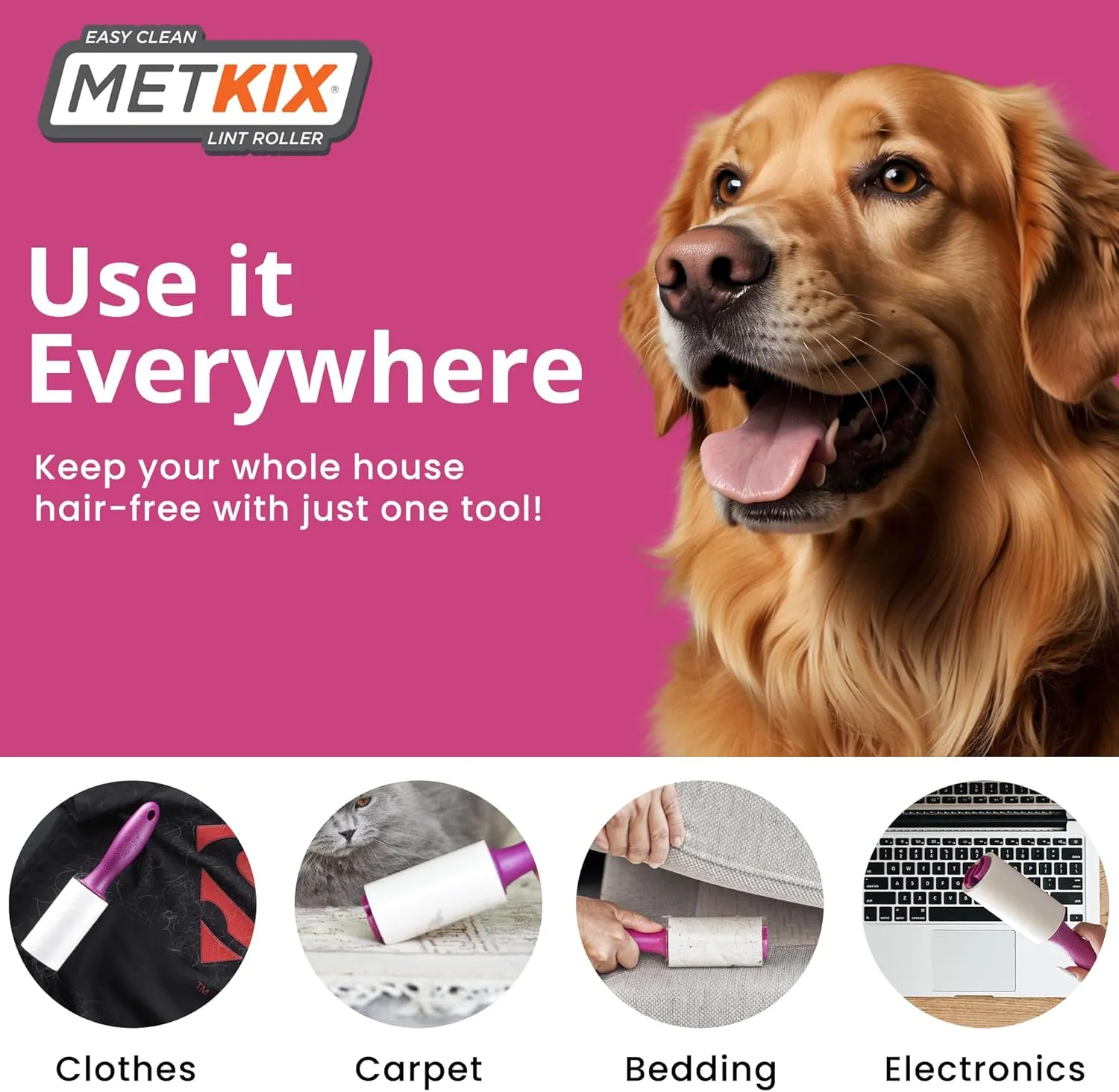 Lint Rollers for Pet Hair Extra Sticky, Special Cover Design, Pet Hair Remover, 400 Sheets