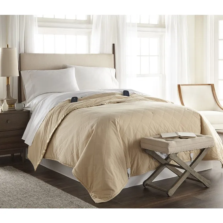 Micro Flannel 7 Layers of Warmth Electric Blanket - Full/Chino
