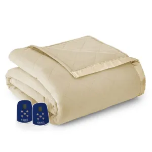 Micro Flannel 7 Layers of Warmth Electric Blanket - Full/Chino