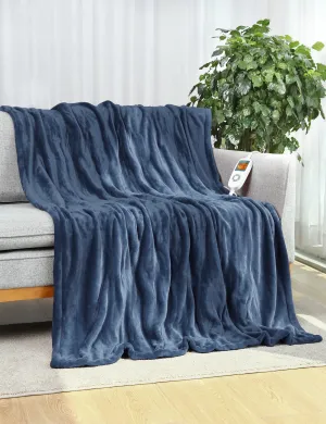 modern Electric Heated Blanket, 50" Ã 60" Fast Heating Flannel Throw with Auto Timer Machine Washable (ETL)
